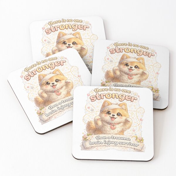 Item preview, TBI Survivor Strength – Kawaii Pomeranian Trauma Brain Injury Encouragement Art designed and sold by Paws-nd-Prints.