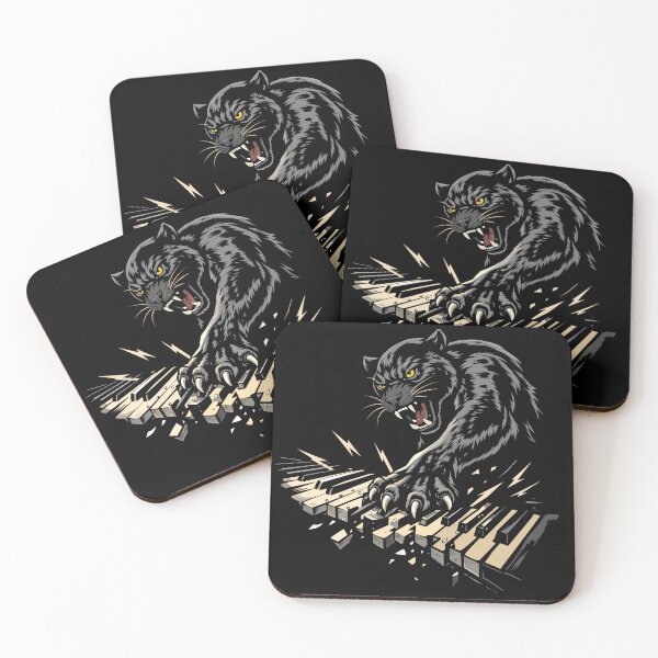 Item preview, Black Panther Piano – Savage Melody Power Illustration designed and sold by LluviaStudio.