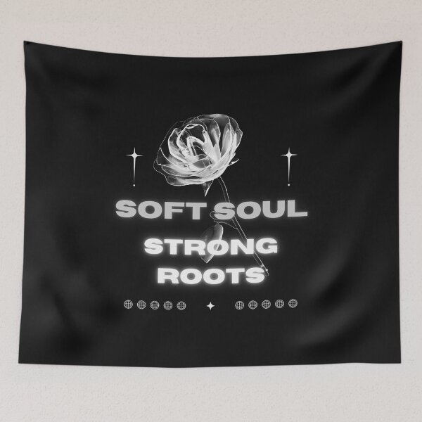 Item preview, Soft Soul Strong Roots – Moody Floral Quote for Introverts designed and sold by ChameraDesign.