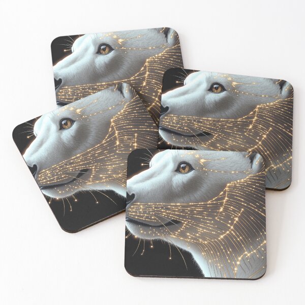 Item preview, Polar Bear Constellation Gold Cosmic Arctic Winter Starlight Profile designed and sold by mildaclairmo.