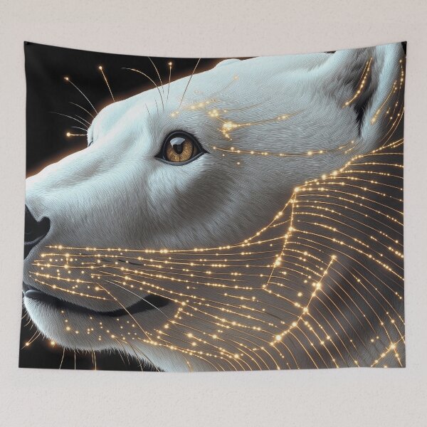Item preview, Polar Bear Constellation Gold Cosmic Arctic Winter Starlight Profile designed and sold by mildaclairmo.