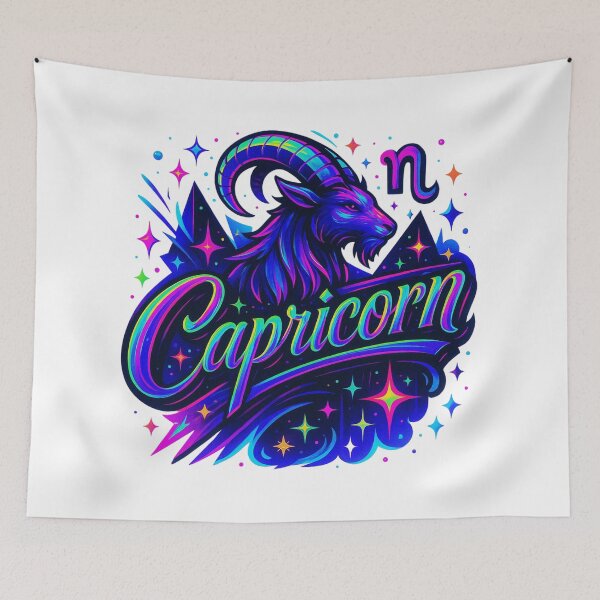 Item preview, Capricorn Zodiac Sticker – Neon Astrology Goat – Capricorn Aesthetic Art designed and sold by Lulunza.