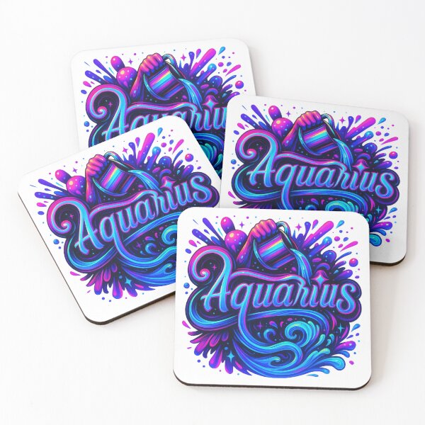 Item preview, Aquarius Zodiac Sticker – Water Bearer Astrology – Neon Aquarius Art designed and sold by Lulunza.