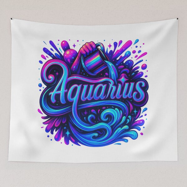 Item preview, Aquarius Zodiac Sticker – Water Bearer Astrology – Neon Aquarius Art designed and sold by Lulunza.