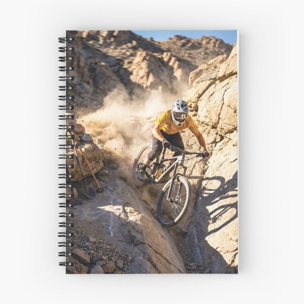 Item preview, Elite MTB Rider on Unfinished Canyon Trail – Raw Rocky Desert Trail Precision. designed and sold by Hinson MTB Visuals.