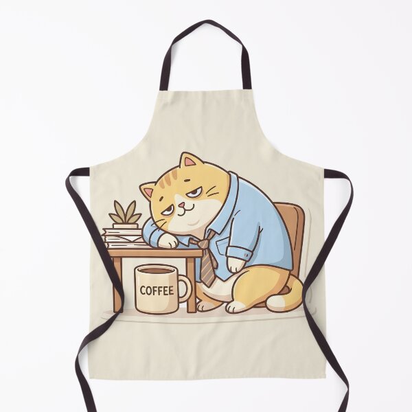 Item preview, Tired Office Cat Fueled by Coffee - Cute Work From Home Cartoon designed and sold by Inna Myrien.