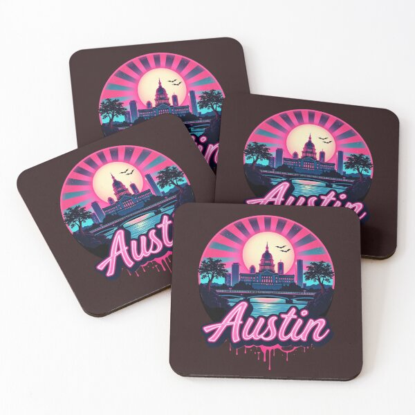 Item preview, Austin Retro Synthwave City Skyline Art designed and sold by Innova_Creations.