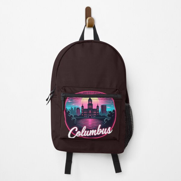 Item preview, Columbus Retro Synthwave City Skyline Art designed and sold by Innova_Creations.