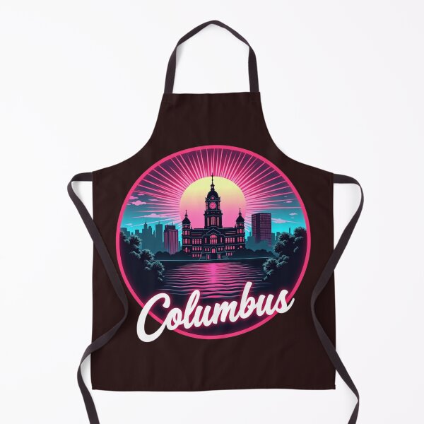 Item preview, Columbus Retro Synthwave City Skyline Art designed and sold by Innova_Creations.