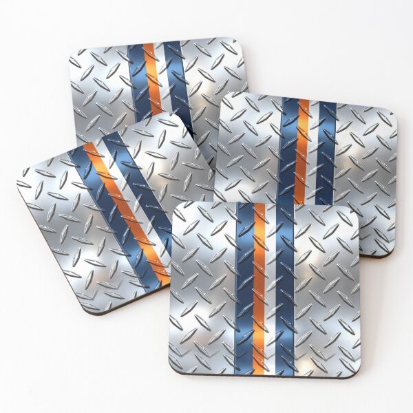 Item preview, Forged Tread: 4-Way Industrial Steel PHONE CASE (CHROME - BLUE WHITE ORANGE RACING)  designed and sold by CleverCulture.