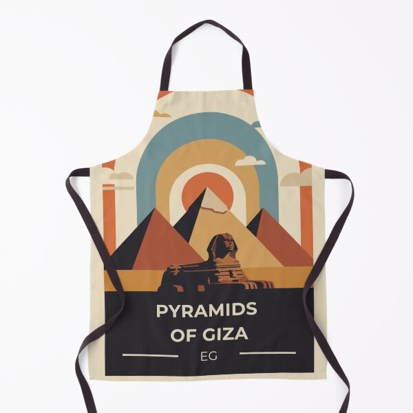 Item preview, Pyramids of Giza Retro Travel Poster | Egypt Landmark Wall Art | Vintage Illustration designed and sold by wackyartwork.