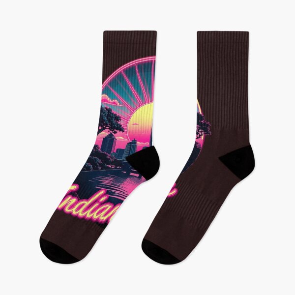 Item preview, Indianapolis Retro Synthwave City Skyline Art designed and sold by Innova_Creations.