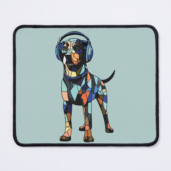 Item preview, Rottweiler with hearing aids dog mosaic designed and sold by designmari.