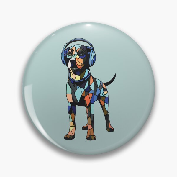 Item preview, Rottweiler with hearing aids dog mosaic designed and sold by designmari.
