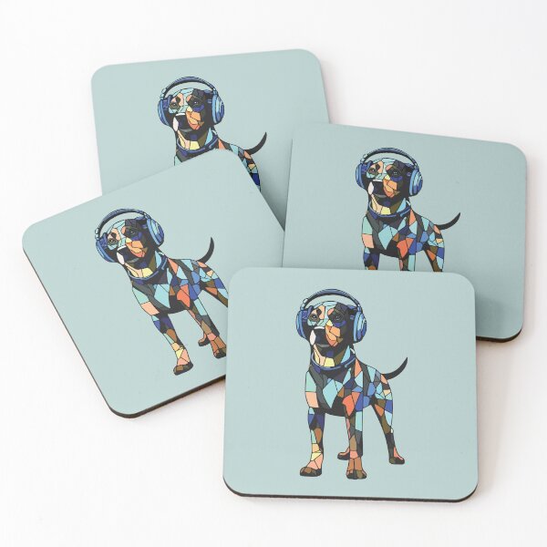 Item preview, Rottweiler with hearing aids dog mosaic designed and sold by designmari.
