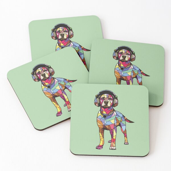 Item preview, dog with headphones mosaic designed and sold by designmari.