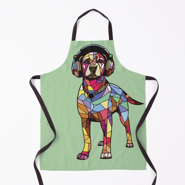 Item preview, dog with headphones mosaic designed and sold by designmari.