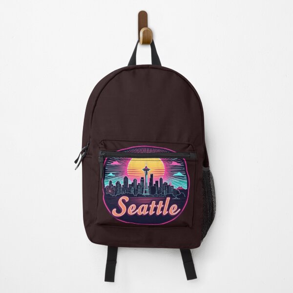 Item preview, Seattle Retro Synthwave City Skyline Art designed and sold by Innova_Creations.