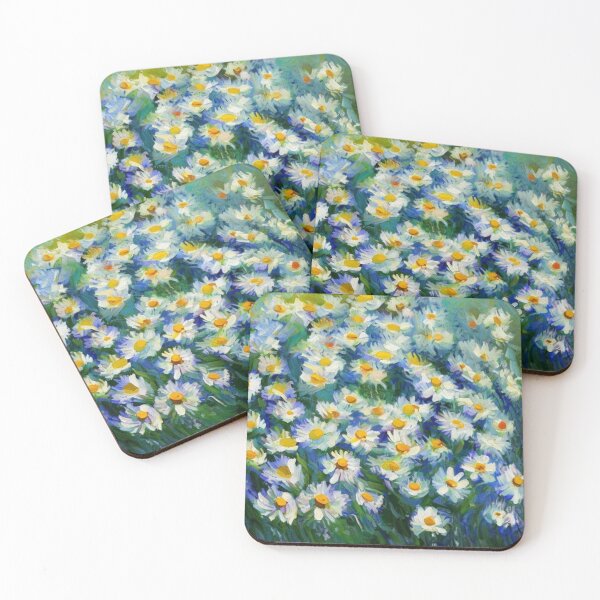 Item preview, White Daisy Meadow Impressionist Floral Art for Cottagecore Flower Lovers designed and sold by WildStroke.