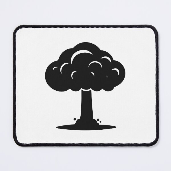 Item preview, Title: Nuclear Explosion Mushroom Cloud Silhouette Black and White Atomic Bomb Art designed and sold by Greemo03.