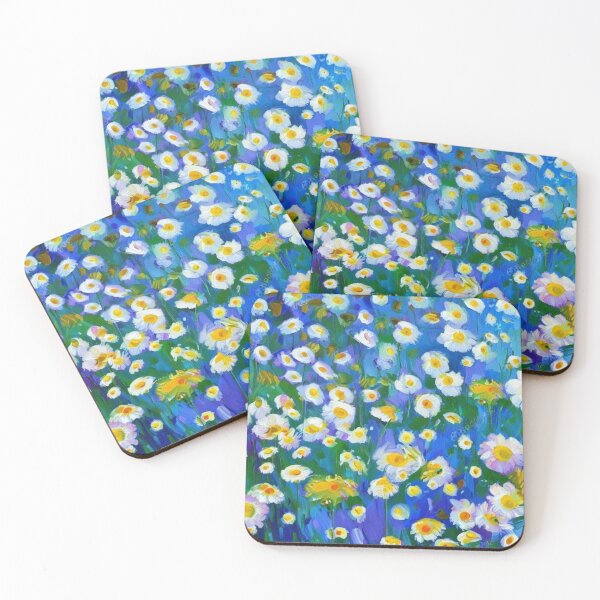 Item preview, Blue Sky Daisy Field Painterly Floral Art for Cheerful Nature Lovers designed and sold by WildStroke.