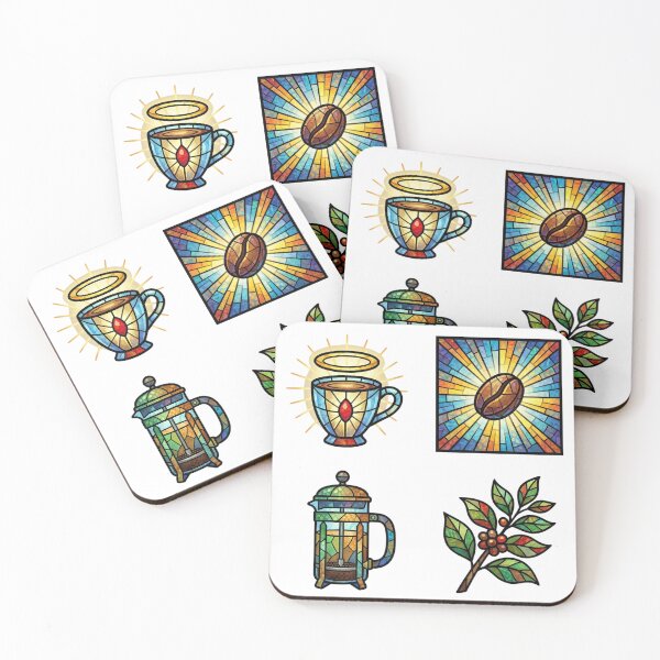Item preview, Divine Brew: Stained Glass Coffee and Botanical Illustration Set designed and sold by NonditStudio.