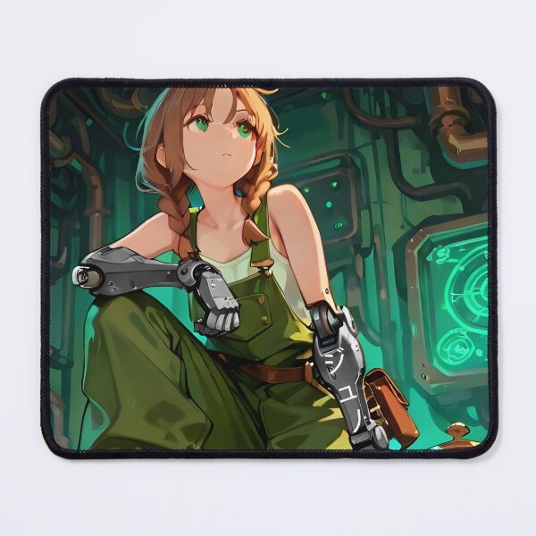 Item preview, JUNO: Mechanical Engine Core Kneel | Cute Solarpunk Anime Girl designed and sold by Sytrics.