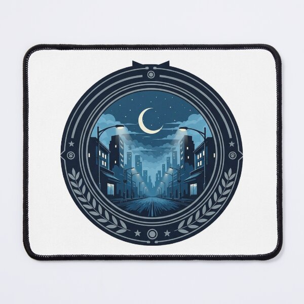 Item preview, Nighttime urban landscape with streetlights reflecting off wet pavement designed and sold by VerizalShop.
