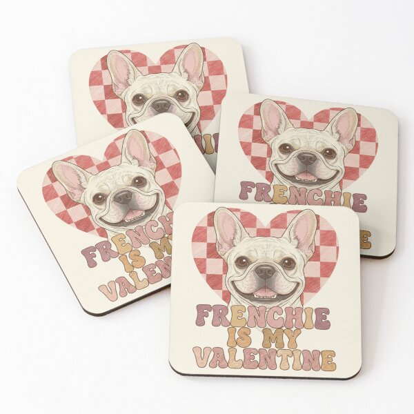 Artikelvorschau, Frenchie ist mein Valentin – Stimmungsvolle Retro-Kunst mit französischer Bulldogge entworfen und verkauft von Nordic Echo.