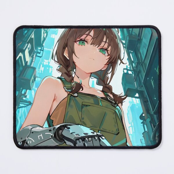Item preview, JUNO: Neon Blue Cyber Industrial Alley | Cute Solarpunk Anime Girl designed and sold by Sytrics.