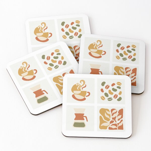 Item preview, Mid-Century Modern Coffee Art: Abstract Geometric Caffeine Set designed and sold by NonditStudio.