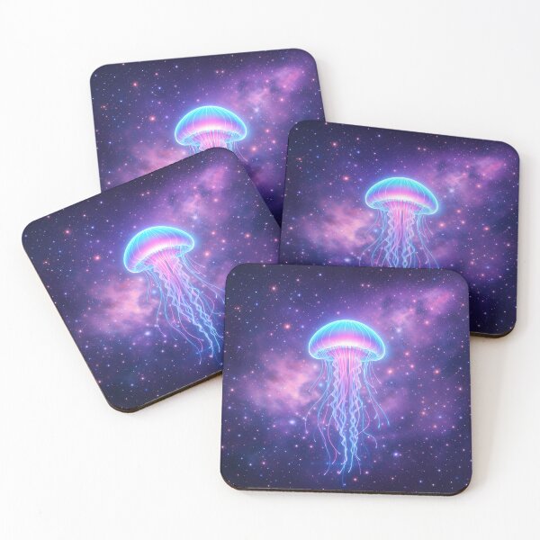 Item preview, Galactic Neon Jellyfish in Cosmic Space designed and sold by GamerGearTees.