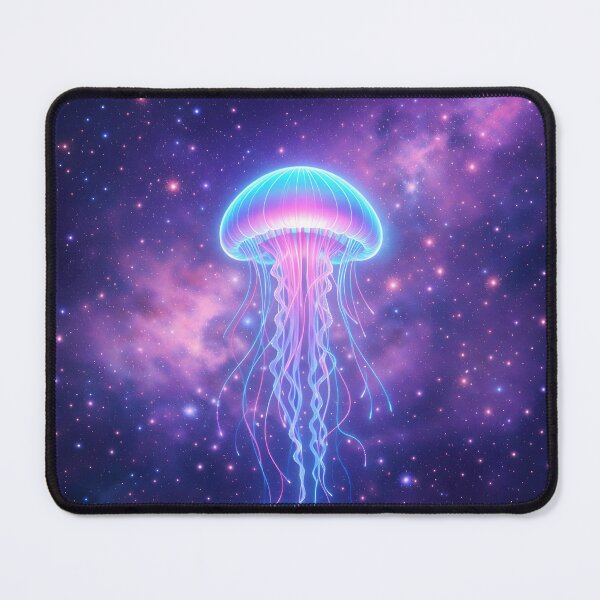 Item preview, Galactic Neon Jellyfish in Cosmic Space designed and sold by GamerGearTees.