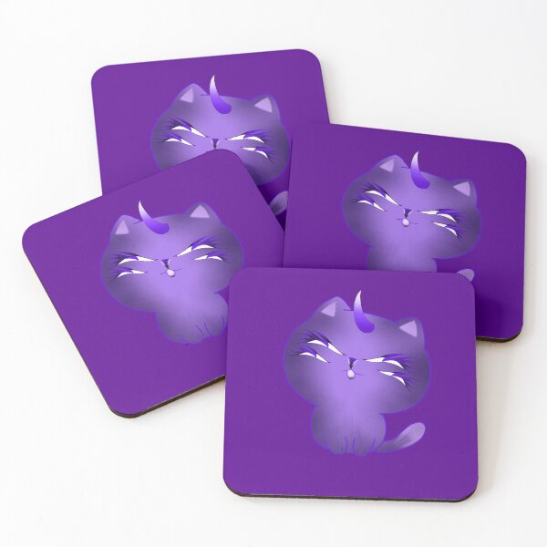 Item preview, Four-Eyed Chibi Cat Unicorn — Cute Purple Fantasy Illustration designed and sold by kerissfantasyart .
