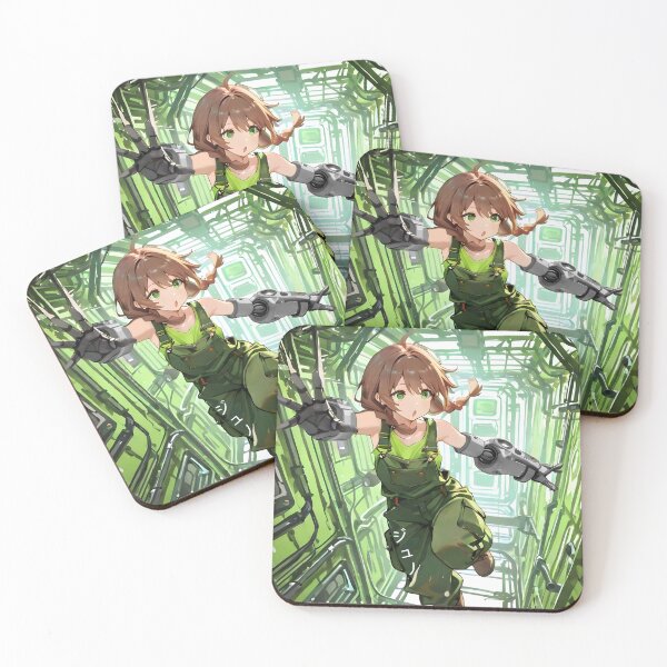 Item preview, JUNO: Jumping Botanical Tech Shaft | Cute Solarpunk Anime Girl designed and sold by Sytrics.