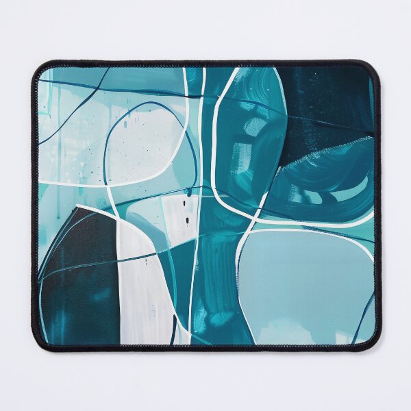 Item preview, B_01_01 Abstract Paintings Blue Aqua Green White designed and sold by CrumbBumStudio.
