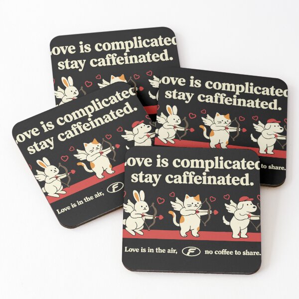 Item preview, Love is Complicated Stay Caffeinated | Funny Cupid Coffee Animals designed and sold by AdyKurniawan.