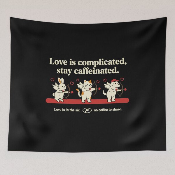Item preview, Love is Complicated Stay Caffeinated | Funny Cupid Coffee Animals designed and sold by AdyKurniawan.