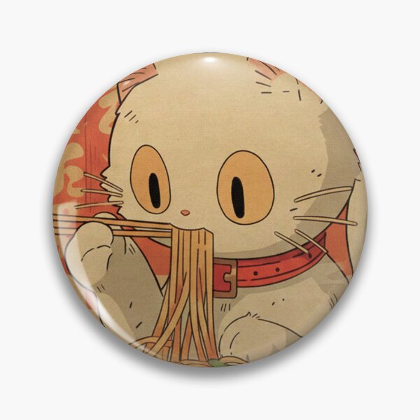 Item preview, Aesthetic Kawaii Cat Eating Ramen - Vintage Japanese Ukiyo-e Style Poster designed and sold by Mangartist07.