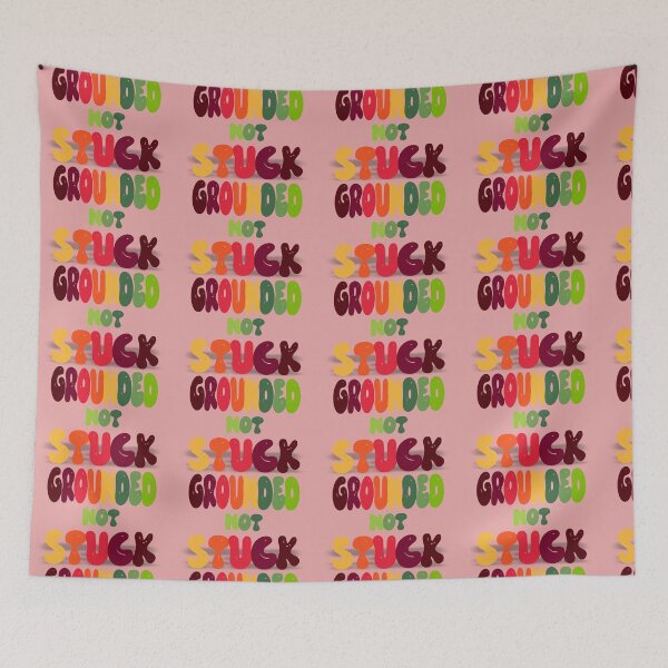 Item preview, Grounded Not Stuck – Bright Bubble Typography for Growth & Self-Confidence designed and sold by ArtGMerch.