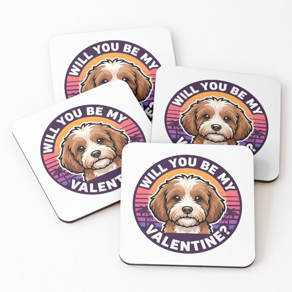 Item preview, Retro Cavapoo Dog Valentine - Will You Be My Valentine? designed and sold by M1234s.