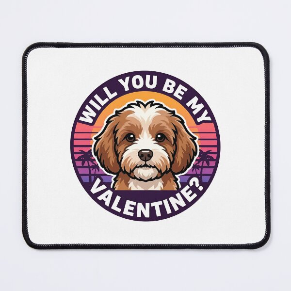 Item preview, Retro Cavapoo Dog Valentine - Will You Be My Valentine? designed and sold by M1234s.