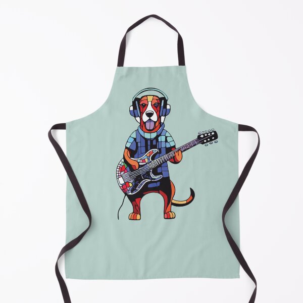 Item preview, dog playing guitar mosaic designed and sold by designmari.