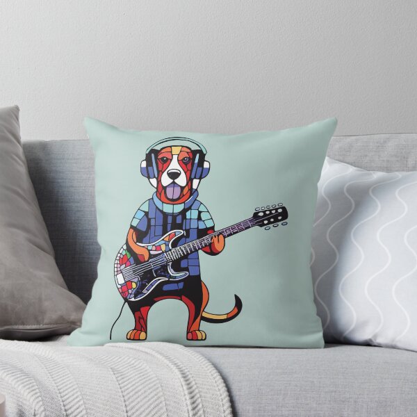 Item preview, dog playing guitar mosaic designed and sold by designmari.
