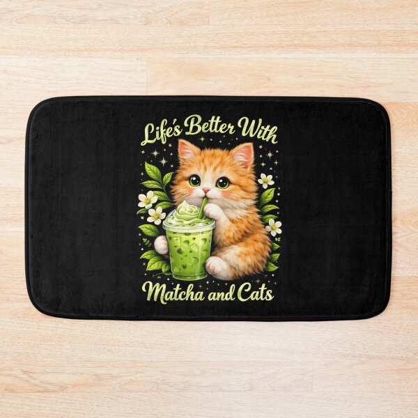 Item preview, Kawaii Cat With Matcha Life's Better With Matcha And Cats designed and sold by thebest-2studio.
