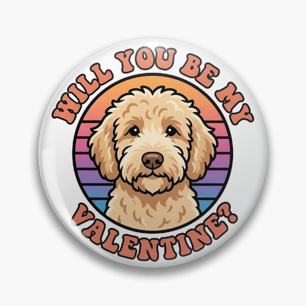 Item preview, Goldendoodle Valentine - Retro Sunset Puppy designed and sold by M1234s.
