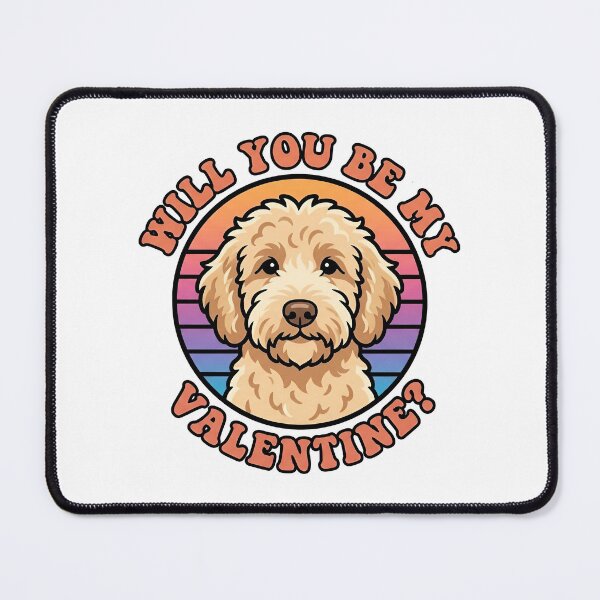 Item preview, Goldendoodle Valentine - Retro Sunset Puppy designed and sold by M1234s.