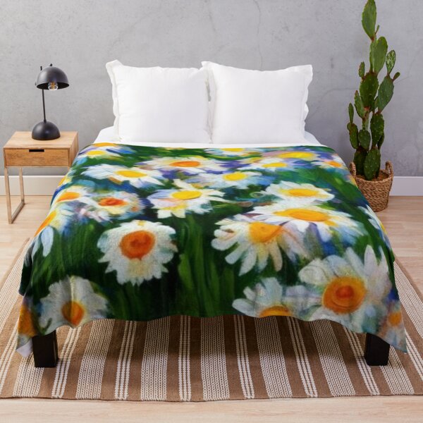 Item preview, Wild Daisy Patch Painterly Art for Free Spirit Nature Lovers designed and sold by WildStroke.