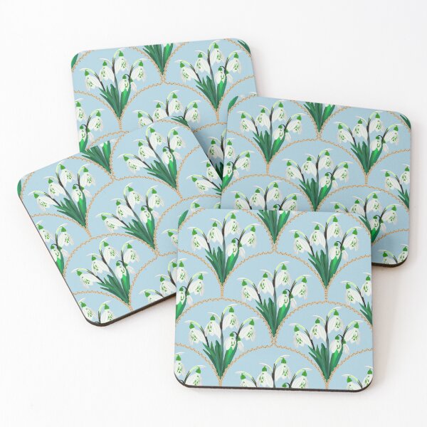 Item preview, Spring Snowdrops Garden Scallop Pattern designed and sold by Dintheo.