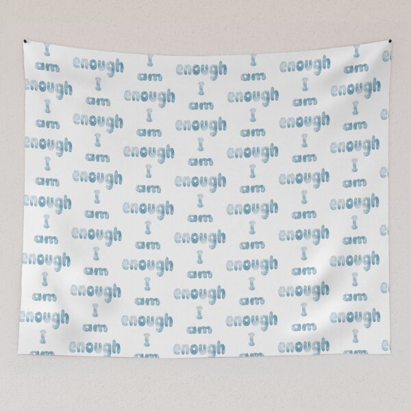 Item preview,  I Am Enough – Calm Blue Self-Love Affirmation Typography   designed and sold by ArtGMerch.